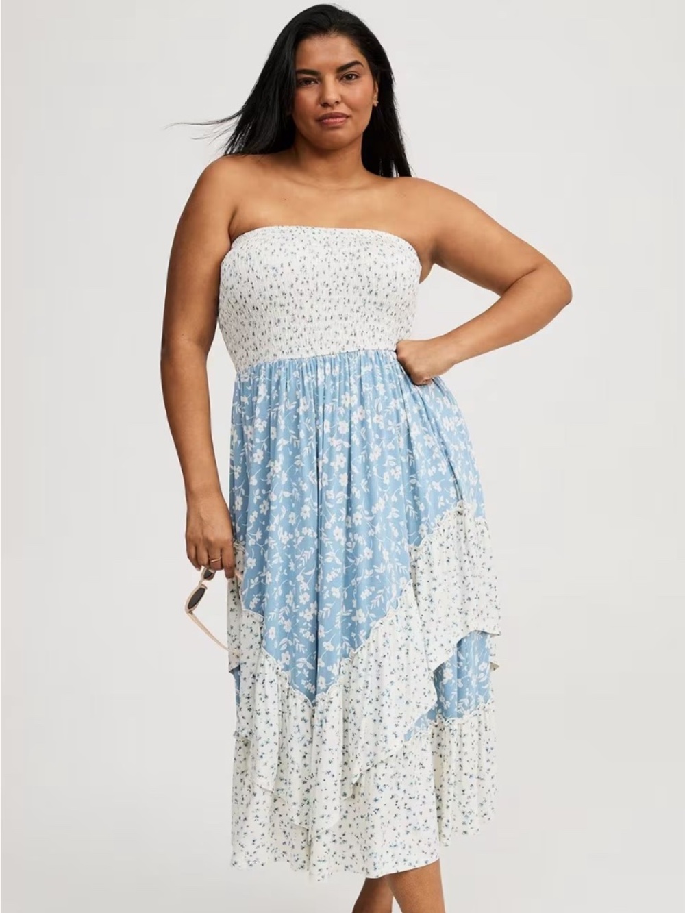 Torrid Midi Smocked Tube Dress